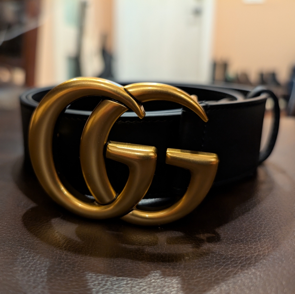 Gucci Marmont Wide Belt With Brass GG Buckle 80cm With Box And Proof Of Purchase